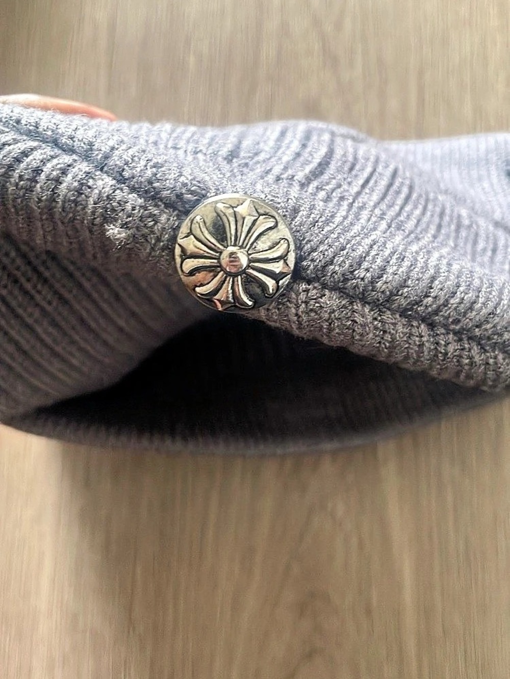 Chrome Hearts Big Cashmere Beanie Gray & Black - Picture 3 of 3